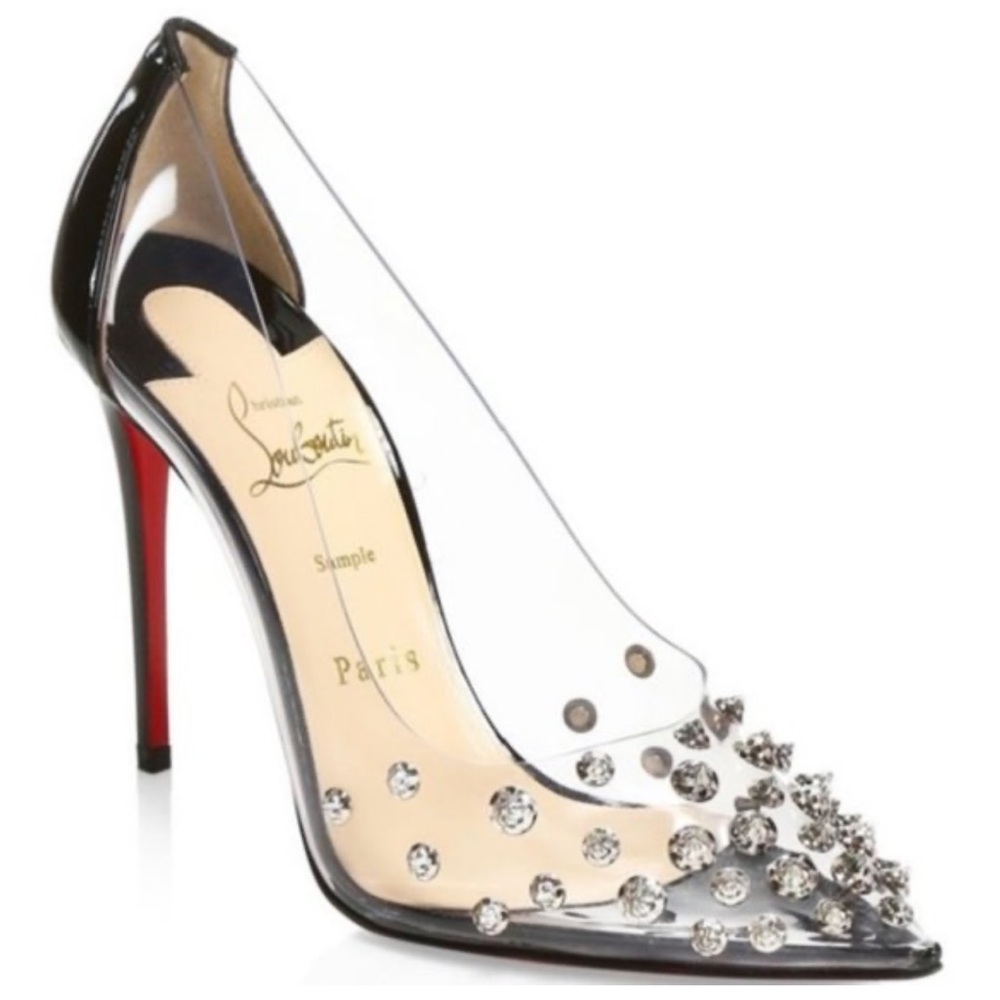 Christian Louboutin Black and Clear Heels